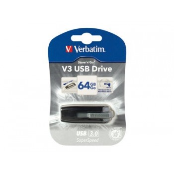 Verbatim Store 'n' Go V3 - USB flash drive - 64 GB - USB 3.0 - black grey