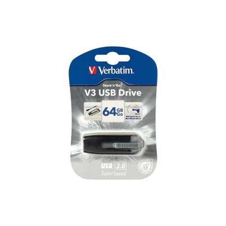 Verbatim Store 'n' Go V3 - USB flash drive - 64 GB - USB 3.0 - black grey