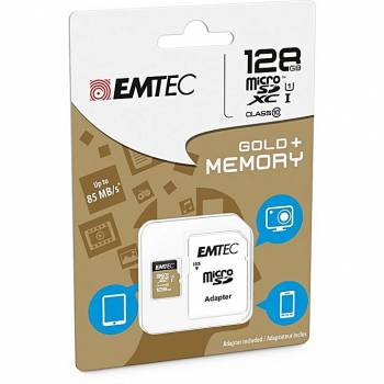 Carte mémoire Emtec micro SDXC Gold+ 128GB + adaptateur